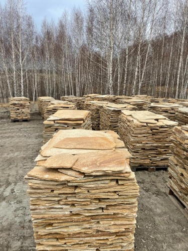 Плитняк златолит жёлтый для фасада 1,5-3 см купить в Республике Марий Эл